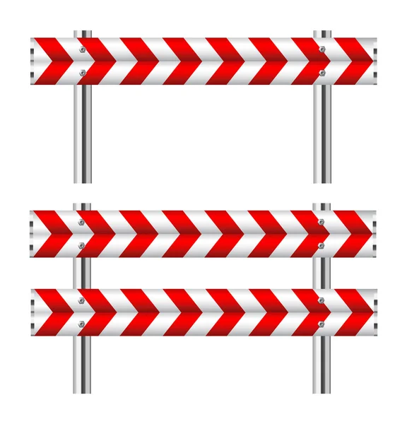 Barricada de construcción roja y blanca — Vector de stock