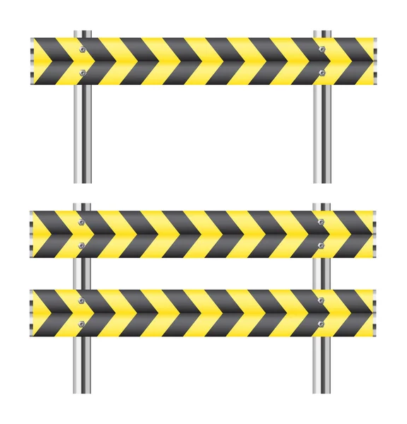 Geel en zwart bouw barricade — Stockvector