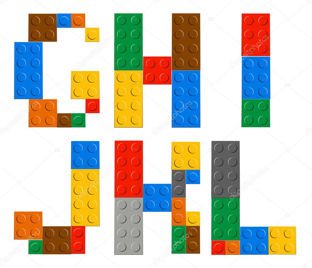 Playing brick toy alphabet letters