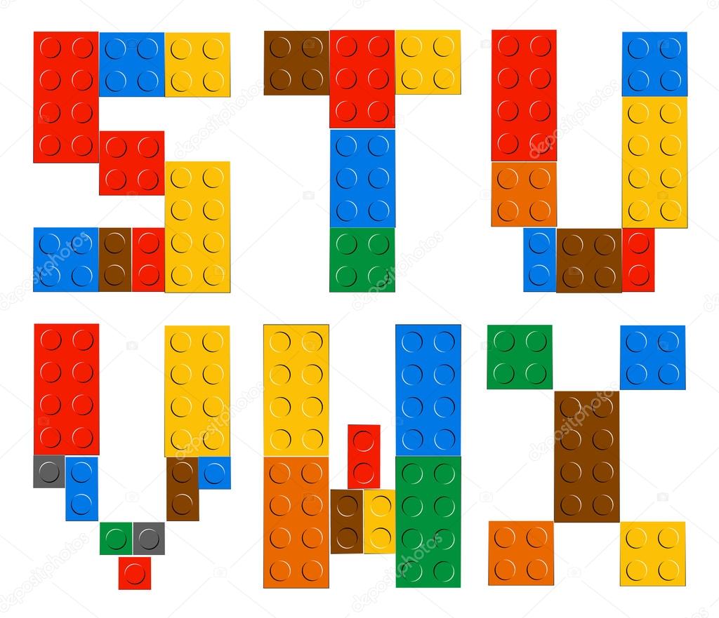 Playing brick toy alphabet letters