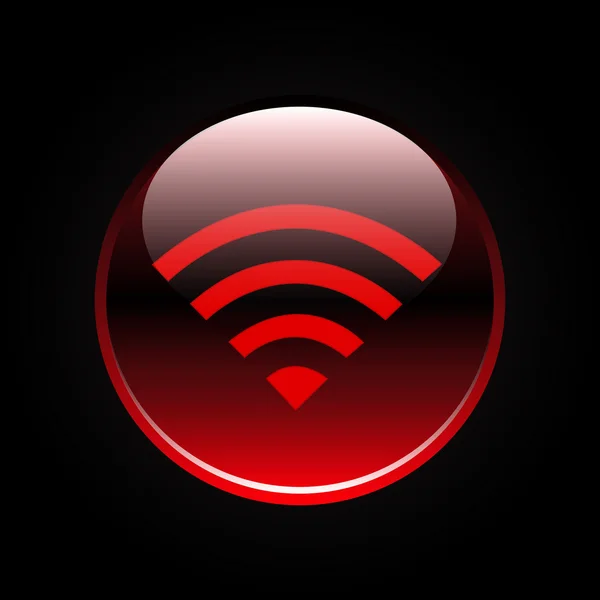 Kırmızı wifi ya da Kablosuz düğmesi — Stok Vektör