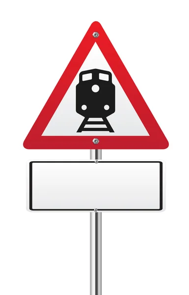 Railroad level crossing traffic sign — Stock Vector