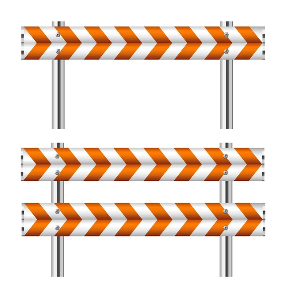 Barricade de construction orange et blanche — Image vectorielle