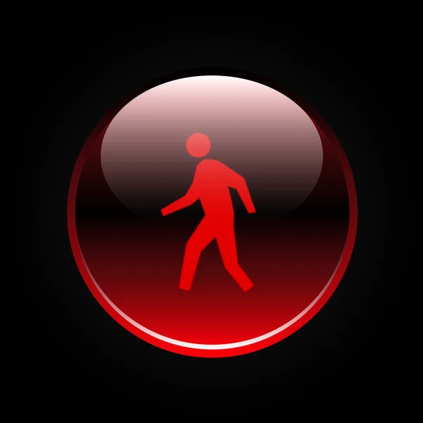 Мужчина ходит в красном глянцевом знаке — стоковый вектор
