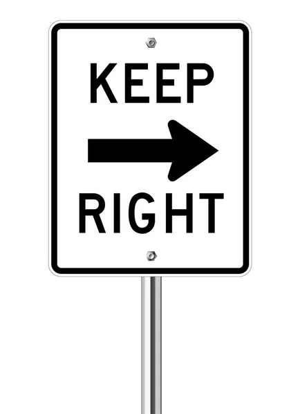 Mantenga el signo derecho — Vector de stock