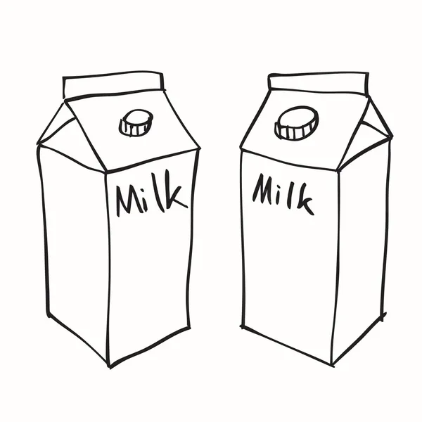 Hand getrokken melk vak — Stockvector