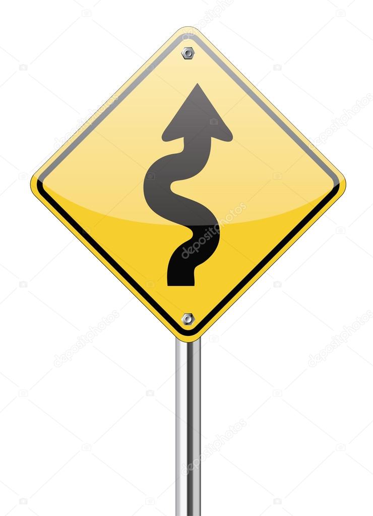 Winding road sign