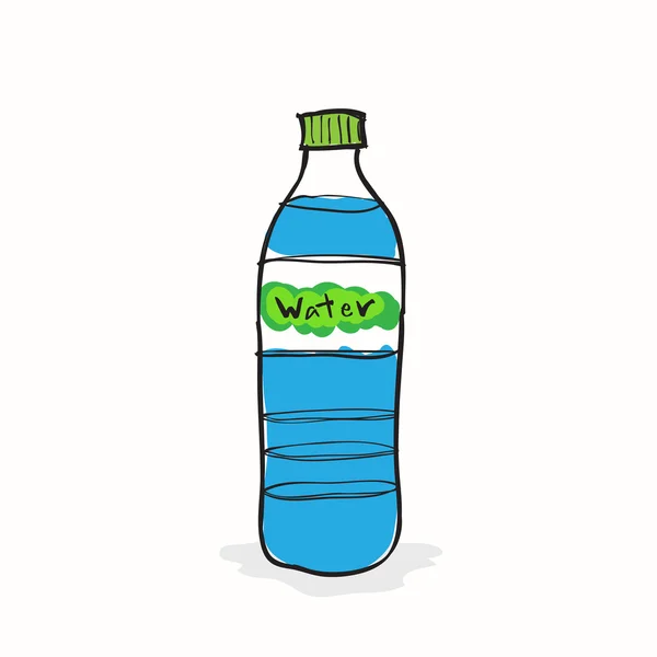 Χέρι συντάσσονται μπουκάλι νερό — 图库矢量图片