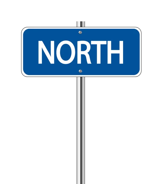 Sinal de tráfego azul norte — Vetor de Stock