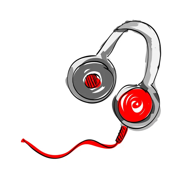 Auriculares sobre fondo blanco — Vector de stock