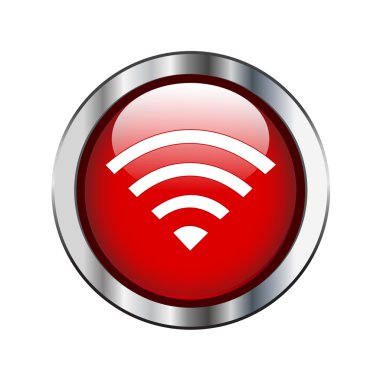 kırmızı parlak radyo ya da wifi düğmesine işaret üstünde gümüş