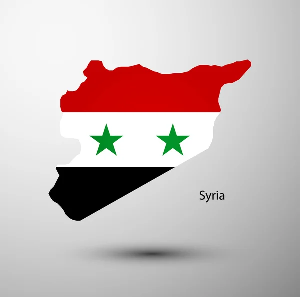 Syria flag on map — Stock Vector