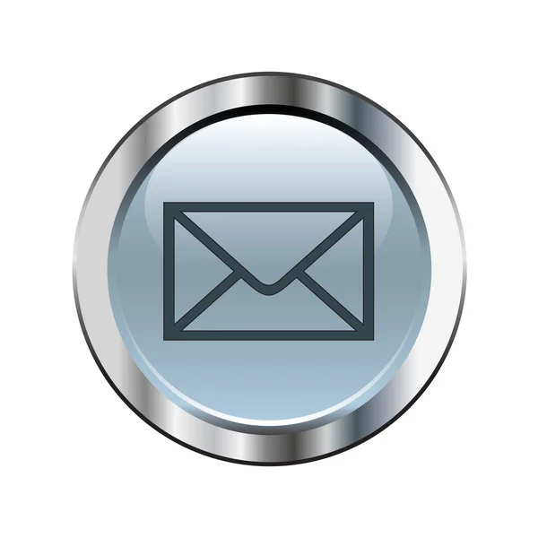 Bouton mail gris — Image vectorielle