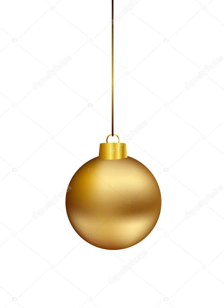 Gold christmas ball hanging