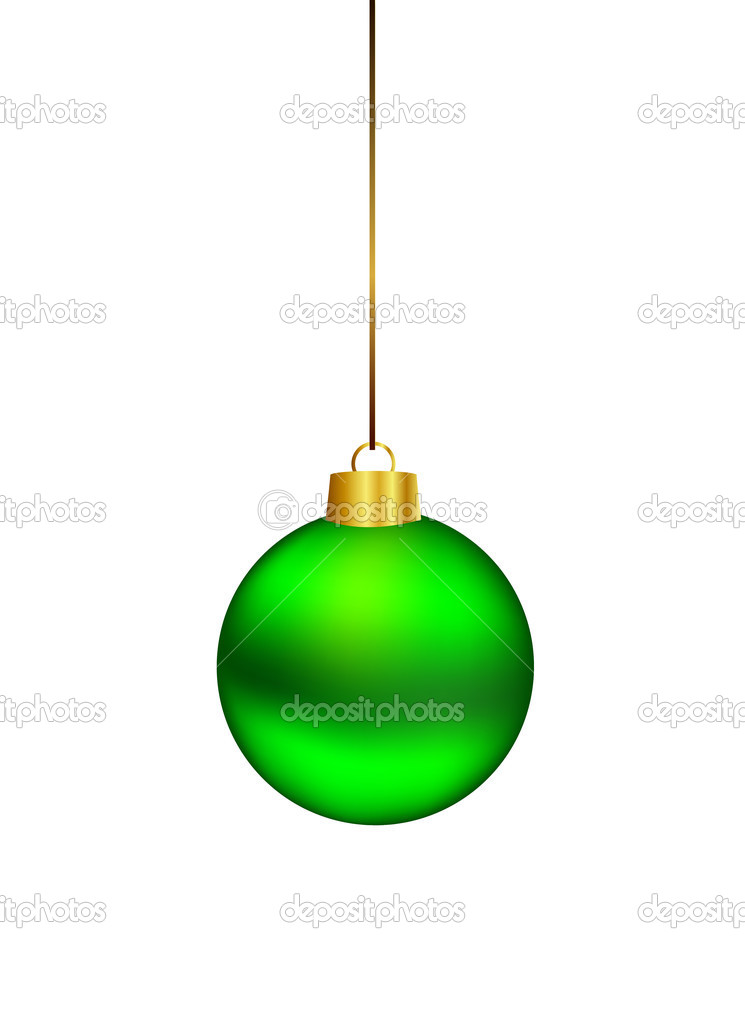 Green christmas ball hanging