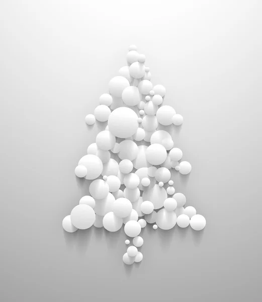 Forma de árbol de Navidad Abstrac con círculo blanco — Vector de stock