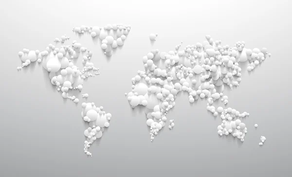 Abstrac mappa del mondo con cerchio bianco — Vettoriale Stock