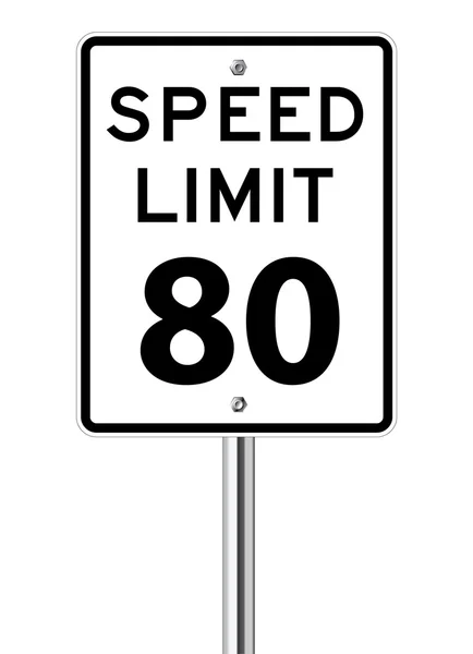 Speed Limit 80 traffic sign — Stock Vector