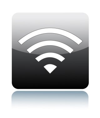 siyah parlak wifi ya da Kablosuz düğmesi