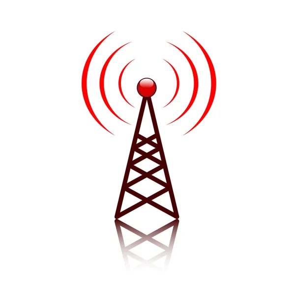 Röd antenn masten tecken — Stock vektor