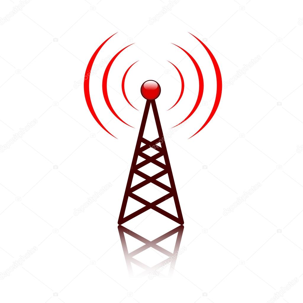 Red antenna mast sign
