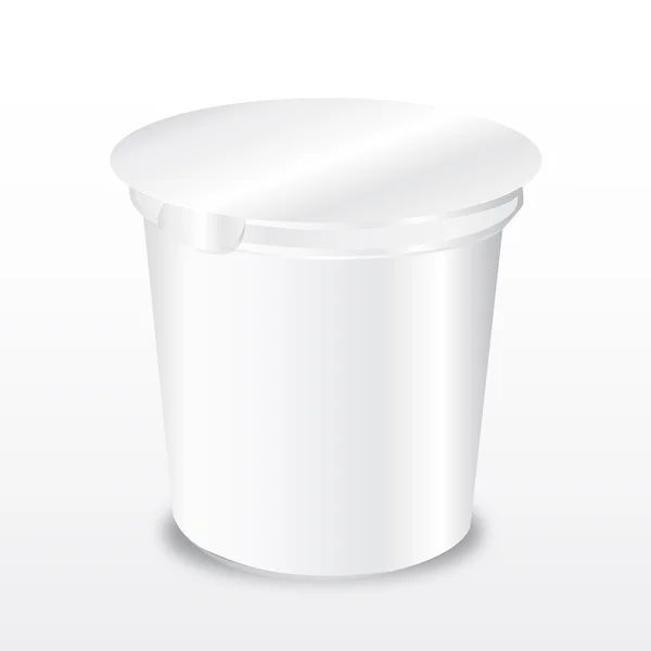 Yogourt tasse blanche sur blanc — Image vectorielle