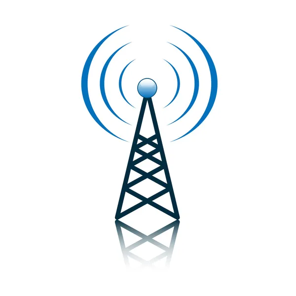 Signo mástil antena azul — Vector de stock