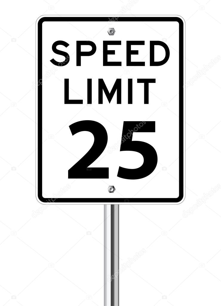 Speed limit 25 traffic sign