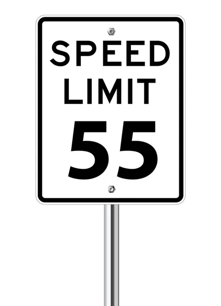 Speed limit 55 traffic sign — Stock Vector