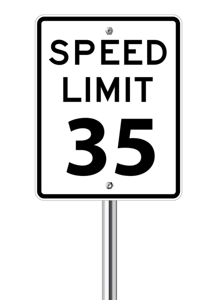 Limite di velocità 35 segnale di traffico — Vettoriale Stock