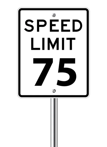 Speed limit 75 traffic sign — Stock Vector