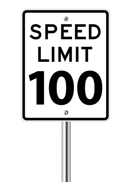 Limite de vitesse 100 panneaux de signalisation — Image vectorielle