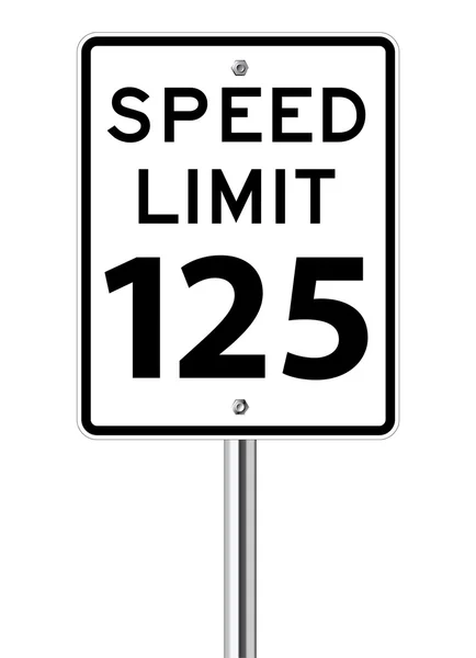 Hastighetsgränsen 125 trafik skylt — Stock vektor