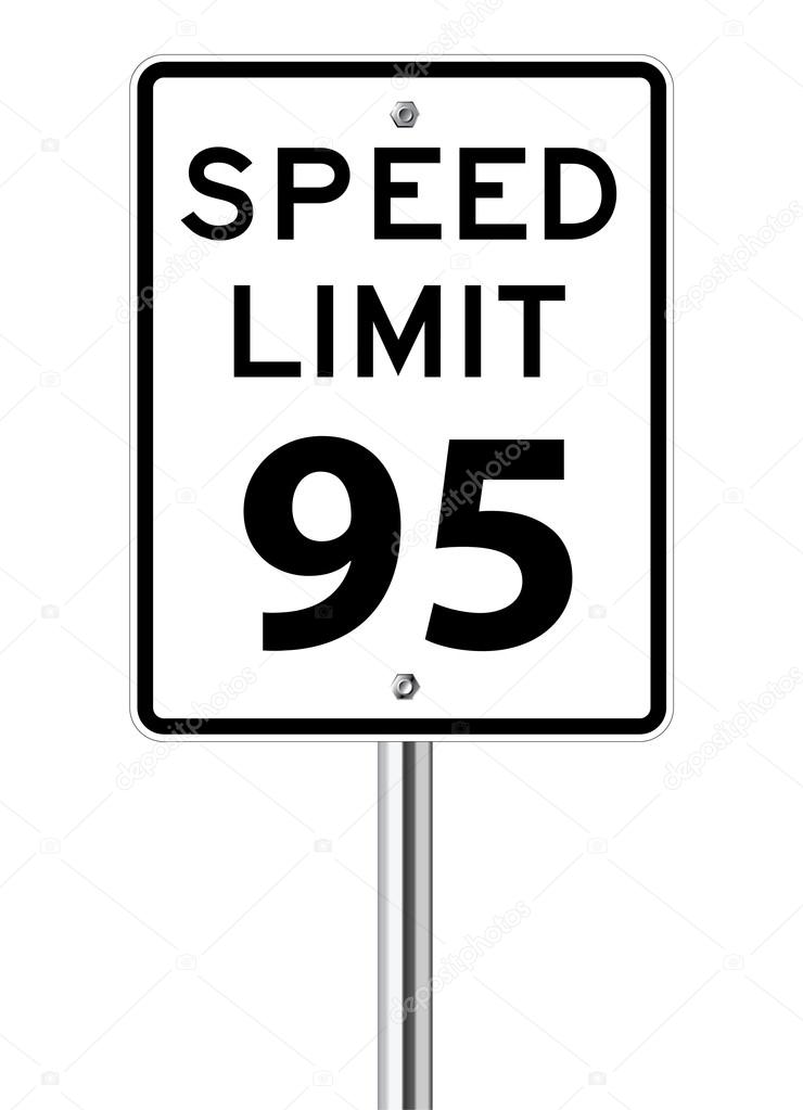 Speed limit 95 traffic sign