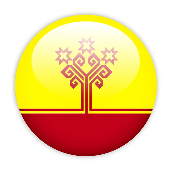 Botón bandera Chuvashia — Vector de stock