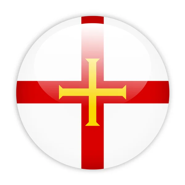 Guernsey bayrak düğmesini — Stok Vektör
