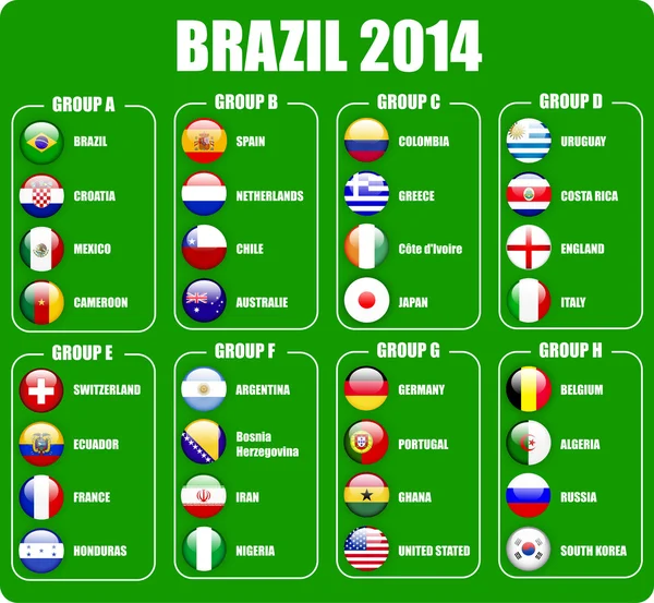 Brezilya 2014 grup aşamaları Şampiyonası — Stok Vektör