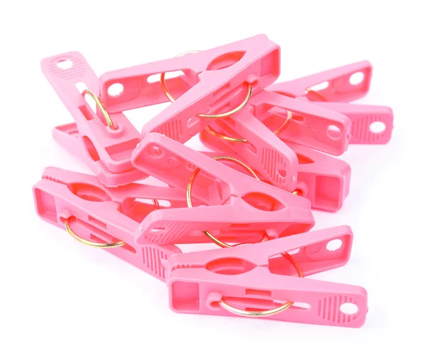 Grupo de pinza de plástico rosa — Foto de Stock