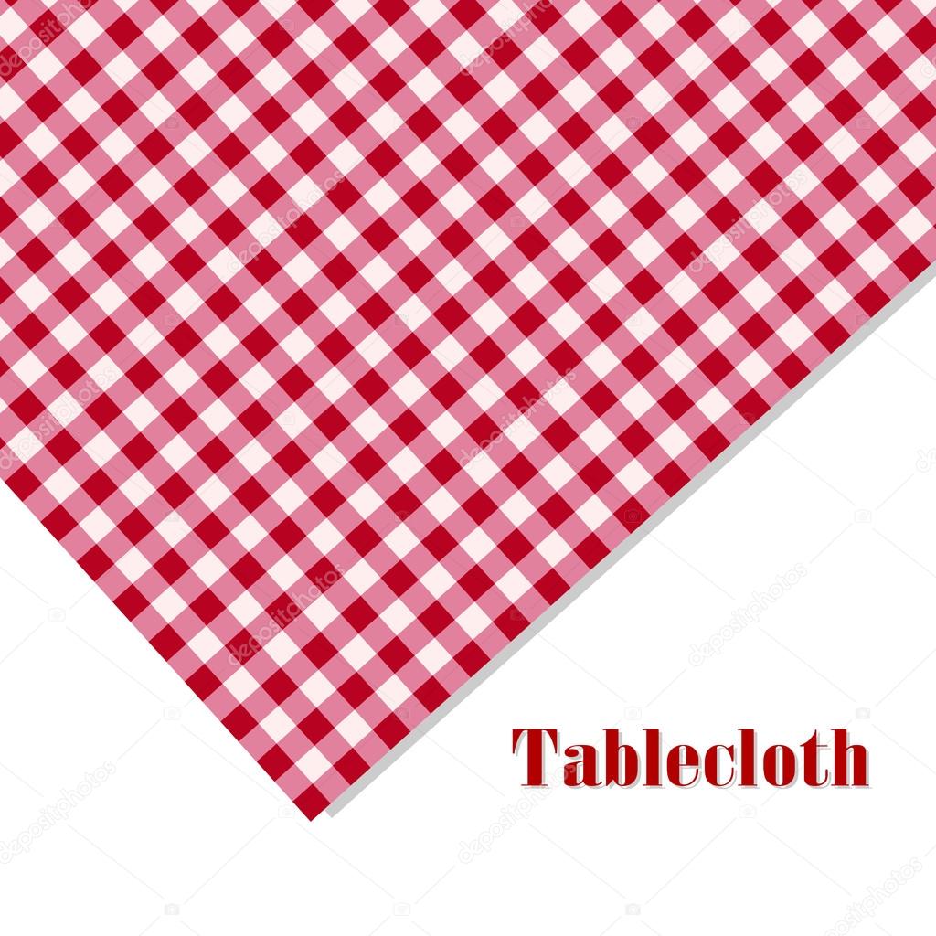 Red and white tablecloth picnic on white