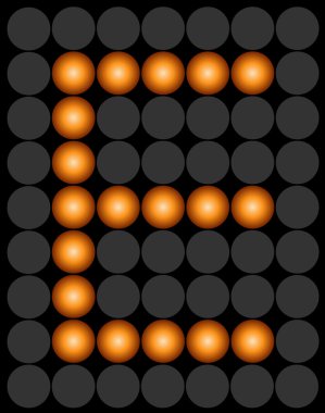 Dijital led alfabe e turuncu noktalı