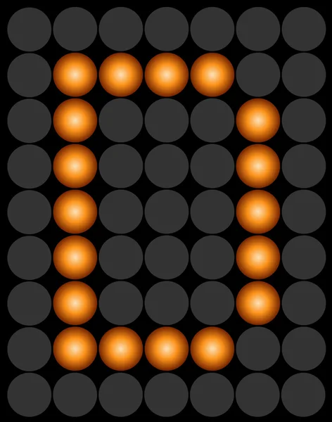 D orange pointillé numérique led alphabet — Image vectorielle