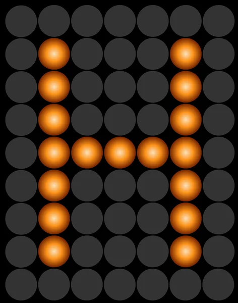 H oranžová tečkované digitální led abeceda — Stockový vektor