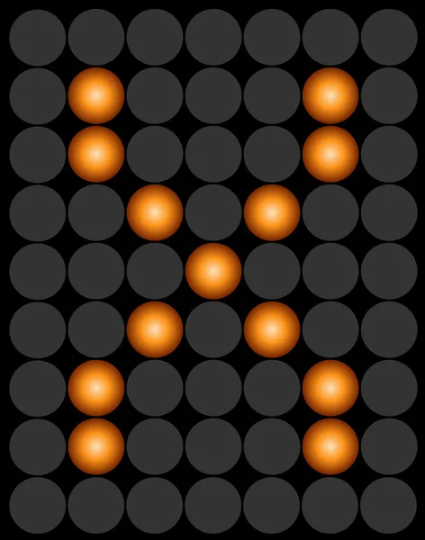 X arancione punteggiato digitale led alfabeto — Vettoriale Stock