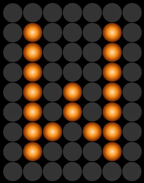 W arancione punteggiato digitale led alfabeto — Vettoriale Stock