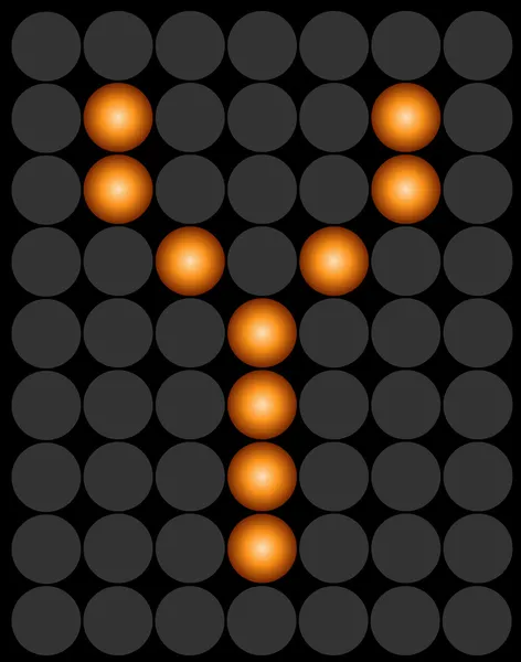 Y オレンジ点線デジタル led アルファベット — ストックベクタ