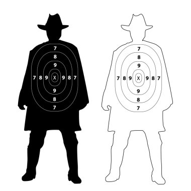 Cowboy pistool target op wit