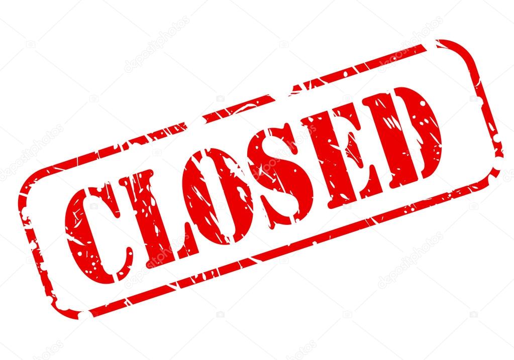 CLOSED stamp with red text on white — Stock Vector © pockygallery #47993355