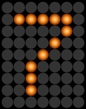 Turuncu dijital led sayısı 7 alfabesi
