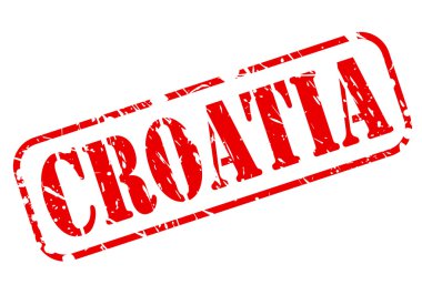 Hırvatistan kırmızı damga metni beyaz