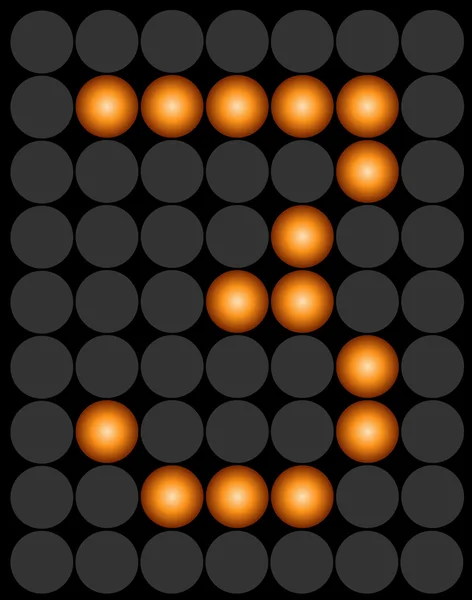 橘黄色 led 的数字 3 字母 — 图库矢量图片